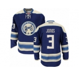 Men's Reebok Columbus Blue Jackets #3 Seth Jones Authentic Navy Blue Third NHL Jersey