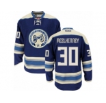Men's Reebok Columbus Blue Jackets #30 Curtis McElhinney Authentic Navy Blue Third NHL Jersey
