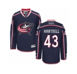 Men's Reebok Columbus Blue Jackets #43 Scott Hartnell Authentic Navy Blue Home NHL Jersey