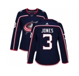 Women Adidas Columbus Blue Jackets #3 Seth Jones Navy Blue Home Authentic Stitched NHL Jersey