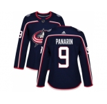Women Adidas Columbus Blue Jackets #9 Artemi Panarin Navy Blue Home Authentic Stitched NHL Jersey