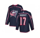 Youth Adidas Columbus Blue Jackets #17 Brandon Dubinsky Navy Blue Home Authentic Stitched NHL Jersey