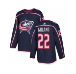 Youth Adidas Columbus Blue Jackets #22 Sonny Milano Navy Blue Home Authentic Stitched NHL Jersey