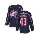 Youth Adidas Columbus Blue Jackets #43 Scott Hartnell Navy Blue Home Authentic Stitched NHL Jersey