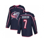 Youth Adidas Columbus Blue Jackets #7 Jack Johnson Navy Blue Home Authentic Stitched NHL Jersey