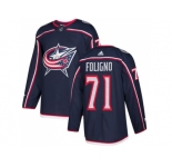 Youth Adidas Columbus Blue Jackets #71 Nick Foligno Navy Blue Home Authentic Stitched NHL Jersey