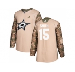 Men Adidas Dallas Stars #15 Bobby Smith Camo Authentic 2017 Veterans Day Stitched NHL Jersey