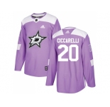 Men Adidas Dallas Stars #20 Dino Ciccarelli Purple Authentic Fights Cancer Stitched NHL Jersey