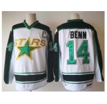 Men Dallas Stars #14 Jamie Benn White Road Authentic Stitched NHL Jersey