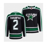 Men's Dallas Stars #2 Jani Hakanpaa 2022 Balck Reverse Retro 2.0 Stitched Jersey
