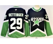 Men's Dallas Stars #29 Jake Oettinger Black 2025-26 Alternate Stitched Hockey Jersey