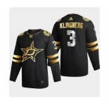 Men's Dallas Stars #3 John Klingberg Black Golden Edition Limited Stitched Hockey Jersey