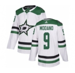 Men's Dallas Stars #9 Mike Modano White Road Stitched Hockey Jersey