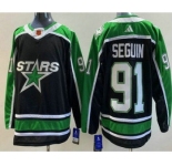 Men's Dallas Stars #91 Tyler Seguin Black 2022 Reverse Retro Authentic Jersey