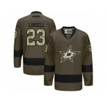 Men's Reebok Dallas Stars #23 Esa Lindell Authentic Green Salute to Service NHL Jersey
