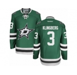 Men's Reebok Dallas Stars #3 John Klingberg Authentic Green Home NHL Jersey