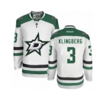 Men's Reebok Dallas Stars #3 John Klingberg Authentic White Away NHL Jersey