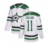 Men's Stars #11 Andrew Cogliano White Road Stitched Hockey Jersey