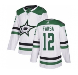 Men's Stars #12 Radek Faksa White Road Authentic Stitched Hockey Jersey