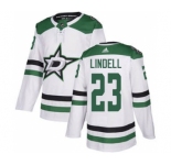 Men's Stars #23 Esa Lindell White Road Authentic Stitched Hockey Jersey
