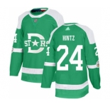 Men's Stars #24 Roope Hintz Green Authentic 2020 Winter Classic Stitched Hockey Jersey