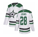 Men's Stars #28 Stephen Johns White Road Authentic Stitched Hockey Jersey