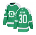 Men's Stars #30 Ben Bishop Green Authentic 2020 Winter Classic Stitched Hockey Jersey