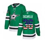 Men's Stars #36 Mats Zuccarello Green Home USA Flag Stitched Hockey Jersey