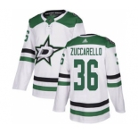 Men's Stars #36 Mats Zuccarello White Road Stitched Hockey Jersey