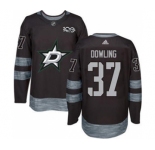Men's Stars #37 Justin Dowling Black 1917-2017 100th Anniversary Stitched Hockey Jersey