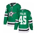 Men's Stars #45 Roman Polak Green Home Authentic Stitched Hockey Jersey