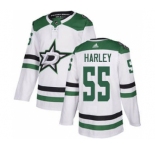 Men's Stars #55 Thomas Harley White Road Authentic Stitched Hockey Jersey