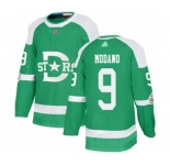 Men's Stars #9 Mike Modano Green Authentic 2020 Winter Classic Stitched Hockey Jersey