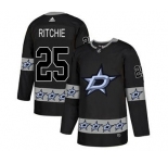 Stars #25 Brett Ritchie Black Team Logo Fashion Stitched Hockey Jersey