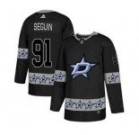 Stars #91 Tyler Seguin Black Team Logo Fashion Stitched Hockey Jersey