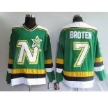 nhl dallas stars #7 broten green ccm