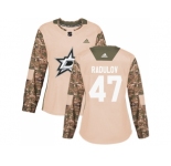 Women Adidas Dallas Stars #47 Alexander Radulov Camo Authentic 2017 Veterans Day Stitched NHL Jersey