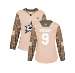 Women Adidas Dallas Stars #9 Mike Modano Camo Authentic 2017 Veterans Day Stitched NHL Jersey