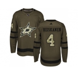 Youth Adidas Dallas Stars #4 Miro Heiskanen Green Salute to Service Stitched NHL Jersey