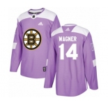 Adidas Boston Bruins #14 Chris Wagner Authentic Purple Fights Cancer Practice NHL Jersey