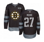 Adidas Boston Bruins #27 John Moore Authentic Black 1917-2017 100th Anniversary NHL Jersey