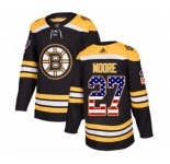 Adidas Boston Bruins #27 John Moore Authentic Black USA Flag Fashion NHL Jersey