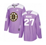 Adidas Boston Bruins #27 John Moore Authentic Purple Fights Cancer Practice NHL Jersey