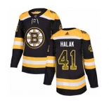 Adidas Boston Bruins #41 Jaroslav Halak Authentic Black Drift Fashion NHL Jersey