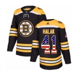 Adidas Boston Bruins #41 Jaroslav Halak Authentic Black USA Flag Fashion NHL Jersey