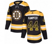 Adidas Boston Bruins #44 Steven Kampfer Authentic Black Drift Fashion NHL Jersey