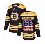Adidas Boston Bruins #56 Axel Andersson Authentic Black USA Flag Fashion NHL Jersey