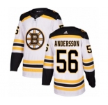 Adidas Boston Bruins #56 Axel Andersson Authentic White Away NHL Jersey