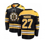 Boston Bruins #27 John Moore Authentic Black Home Fanatics Branded Breakaway NHL Jersey