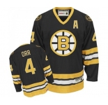 CCM Boston Bruins #4 Bobby Orr Authentic Black Throwback NHL Jersey